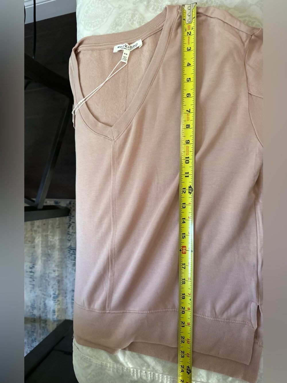 Workshop Modal V-Neck Sweatshirt Pink Adobe Soft Lounge Pullover‎ M NWT - Picture 11 of 15